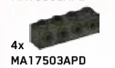 Brick Modified 1 x 4 with side studs in Green, Jungle (Camo)