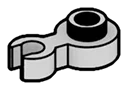 Plate 1 x 1 round with vertical clip in Gray, Dull