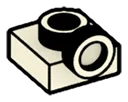 Bracket 1 x 1 with one stud on side, ascending in White, Bleached Bone