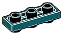 Plate Modified 1 x 3 Connector: male:male in Blue, French