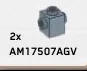 Brick Modified 1 x 1 with Studs on Two Opposite Sides in Gray, Light (Metallic)