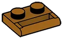 Plate Modified 1 x 2 with enclosed handle, lengthwise in Brown, Caramel