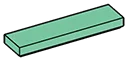 Tile 1 x 4 in Green, Pale Blue