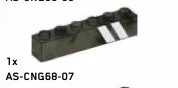 Brick 1 x 6 w/ Printed Two White Diagonal Stripes - Right in Green, Jungle (Camo)