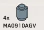 Brick Round 1 x 1 with Solid Stud in Gray, Light (Metallic)