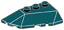 Wedge brick 45 4 x 4 double / 33, left with curved edge in Blue, French
