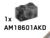 Brick Modified 1 x 2 with side stud in Gray, Light Camo (Metallic)