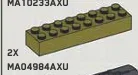 Brick 2 x 8 in Green, Olive Drab (Infinite Green) (Metallic)