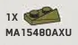 Slope Plate 2 x 1, double-sloping, right in Green, Olive Drab (Infinite Green) (Metallic)