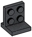 Bracket 2 x 2 vertical plate on 2 x 2 tile in Metal, Iron (Metallic)