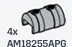 Fixture 1 x 2 Rounded Bottom with Bands and 2 Bar Holes in Gray, Steel