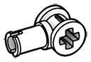Connector: axle connector with perpendicular pin in White