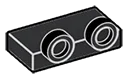Tile 1 x 2 with two studs on side, ascending in Gray, Dark Charcoal