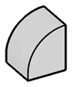 Slope Brick 1 x 1 with half-curved top in Gray, Dull