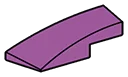 Slope brick 33 1 x 3 curved slope, skewed left in Magenta, Rich