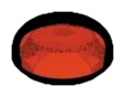 Tile Round 1 x 1 Dome, Low in Red (Translucent)