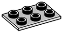 Tile Modified 2 x 3 Inverted (half hight) in Gray, Dull