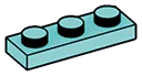 Plate 1 x 3 in Teal