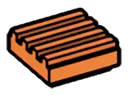 Tile Textured 1 x 1 Grill in Orange, Bright