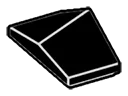Slope plate 45 2 x 1 double with curved slope in Black
