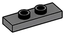 Plate Modified 1 x 3 with two studs in Gray, Dark (Flake)