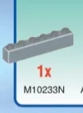 Brick 1 x 8 in Silver, Dull