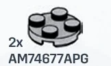 Plate 2 x 2 round in Gray, Steel