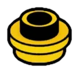 Plate Round 1 x 1 with Open Stud in Yellow, Lemon