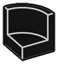 Panel 1 x 1 x 1 corner round in Grey, Charcoal