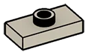 Plate Modified 1 x 2 with one stud, center in Grey, Light