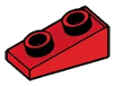 Slope Brick 25 1 x 2 with studs on slope in Red, Flame