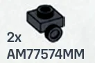 Plate 1 x 1 with one stud on side, descending in Gray, Dark (Metallic)