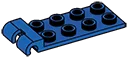 Tile Modified 2 x 4 inverse with raised horizontal clip at end in Blue