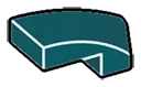 Wedge 25 1 x 2 Curved Slope, Right in Blue, French