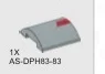 Slope 4 x 4 Round Top w/ Printed Small Red Line - Right in Gray, Dull