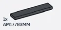Tile 1 x 5 in Gray, Dark (Metallic)