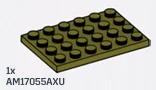 Plate 4 x 6 in Green, Light Olive Drab (Metallic)