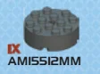 Brick 4 x 4 round with axlehole in Gray, Dark (Metallic)