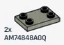 Plate 2 x 3 with four studs at corners in Gray, Stone