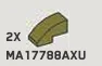 Slope 1 x 1 x 2 Curved in Green, Olive Drab (Infinite Green) (Metallic)