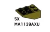 Slope Inverted Brick 33 2 x 3 inverse in Green, Olive Drab (Infinite Green) (Metallic)