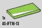 Tile 2 x 4 with printed white triangle at right in Green, Soft Grass