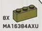Brick 1 x 3 in Green, Olive Drab (Infinite Green) (Metallic)