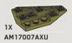 Slope Inverted 33 3 x 5 Double / 45 Right in Green, Olive Drab (Infinite Green) (Metallic)