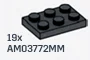 Plate 2 x 3 in Gray, Dark (Metallic)
