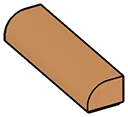 Brick 1 x 4 two-thirds-height with half-curved top in Brown, Light Nougat
