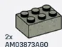 Brick 2 x 3 in Gray, Stone