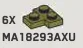 Plate Modified 2 x 2 T-shape in Green, Olive Drab (Infinite Green) (Metallic)