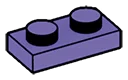 Plate 1 x 2 in Purple, Pale