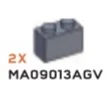 Brick 1 x 2 in Gray, Light (Metallic)